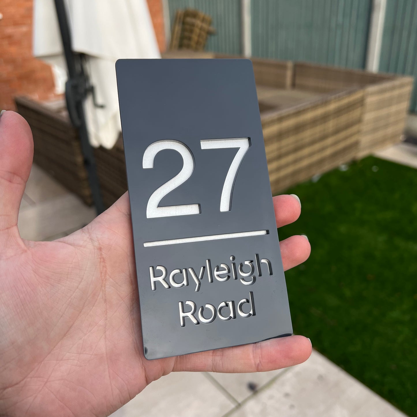 Personalised Vertical Floating House Address Sign Plaque